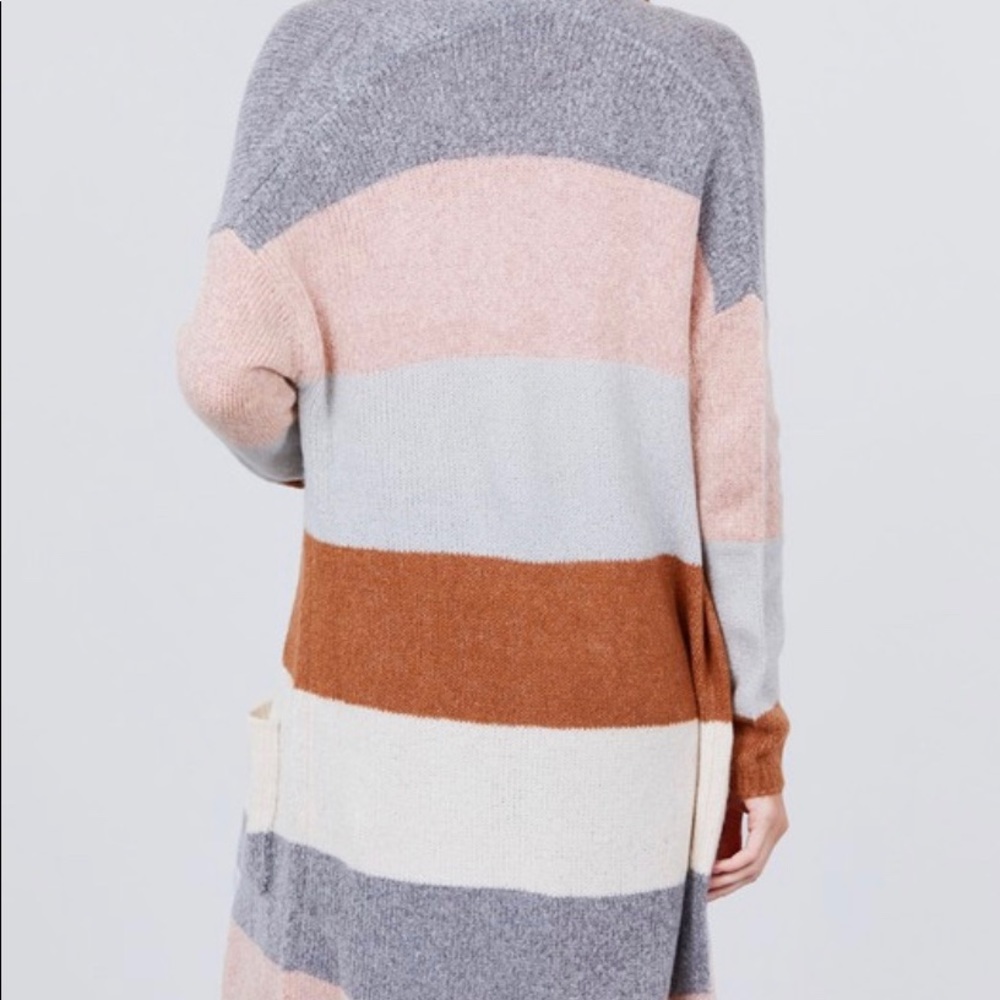Long striped sweater with pockets